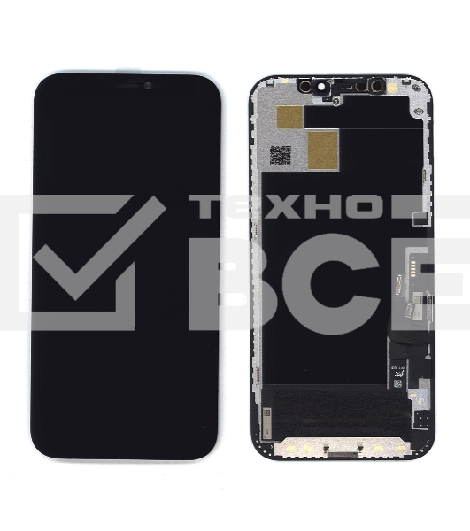Дисплей Amperin для Apple iPhone 12, iPhone 12 Pro в сборе с тачскрином (Soft Oled), черный