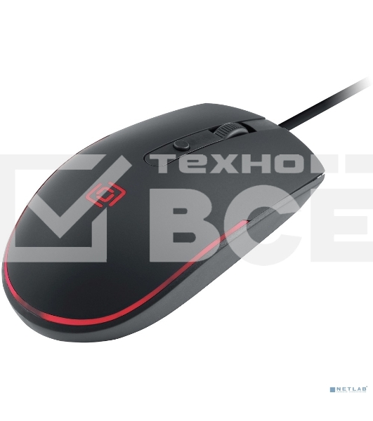 Мышь проводная Oklick 100M черный, 1600 dpi, USB, кнопки - 4