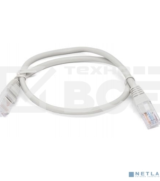 Кабель патч-корд, Filum FL-U6-0.5M U/UTP 6 cat. 0.5м, 26AWG(7x0.16 мм), омедненный алюминий (CCA), PVC, серый