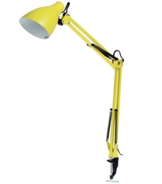 Светильник настольный Camelion KD-335 C07 желтый с метал. струбциной, 230V, 40W, E27