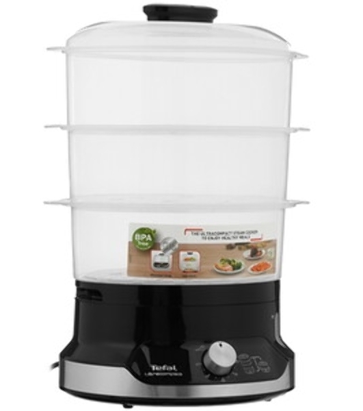 Пароварка Tefal VC204810 черный, 9 л, ярусы - 3, 800 Вт, механическое