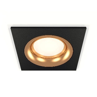 Комплект встраиваемого светильника Ambrella light XC7632005 SBK/PYG черный песок/золото желтое полированное MR16 GU5.3 (C7632, N7014)