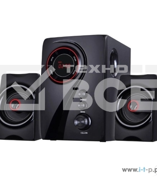 Мультимедийная акустическая система GINZZU GM-406 2.1 с Bluetooth. Выходная мощность (RMS) 40 Вт. Диапазон воспроизводимых частот: 40Гц - 20КГц. Bluetooth: V2.1. Встроенный аудио-плеер: SD-card, USB-flash до 32 Gb. FM радио: 87.5МГц - 108.0МГц. Вход AUX: стерео вход (2RCA). Пульт дистанционного управления - 21 кнопка. Эквалайзер: обычный, джаз, рок, поп, классика.