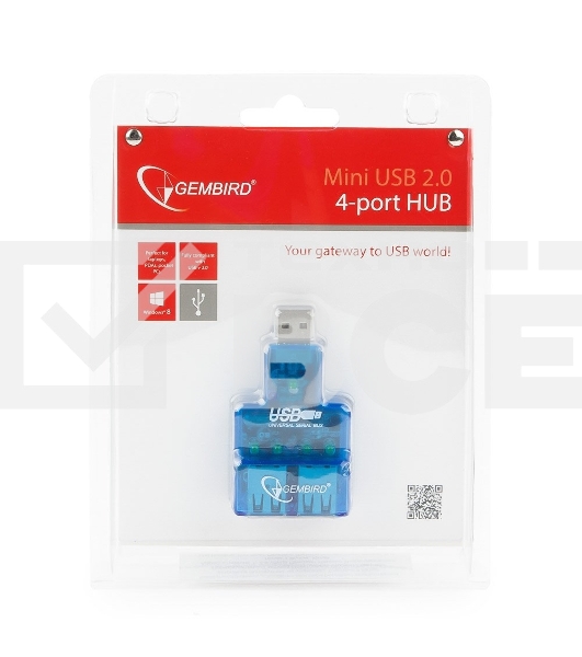 Контроллер GEMBIRD  HUB USB2.0 Mini 4-port UHB-CN224