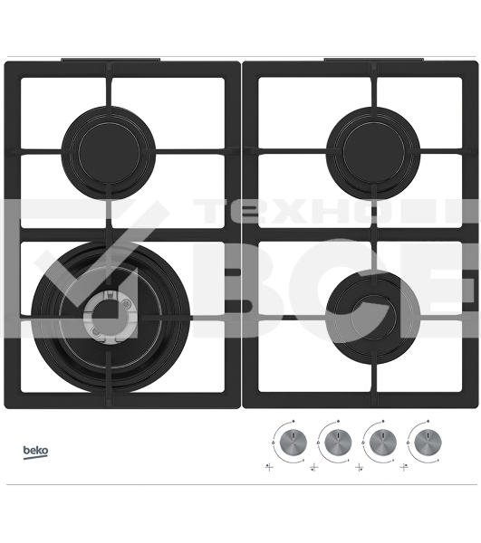 Встраиваемая газовая варочная поверхность Beko HILW64225SW, Белый