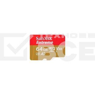 Флеш карта microSD 64Gb SanDisk microSDXC Class 10 UHS-I A1 C10 V30 U3 Extreme 170Mb/s