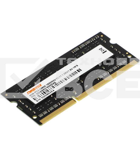 Оперативная память Digma, DDR3, 4GB (1x4 GB), 1600 MHz, CL11, SO-DIMM