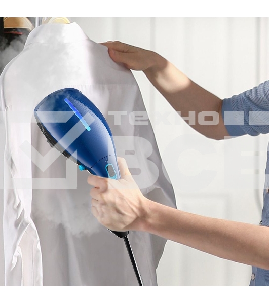 Отпариватель Kitfort КТ-987 черный/синий, 1200 Вт, 12 г/мин, 100 мл