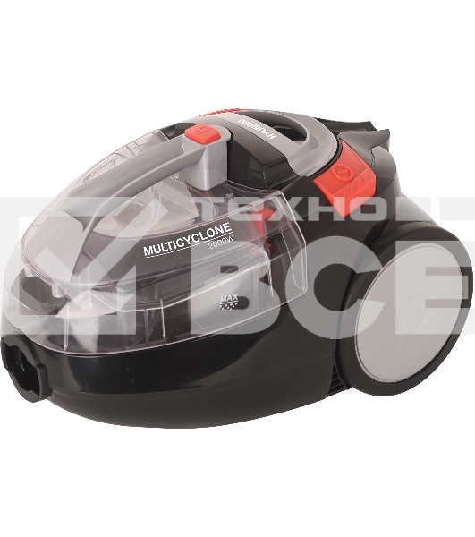 Пылесос Hyundai HYV-C3077 черный, 380/2000 Вт, уборка сухая, пылесборник контейнер 1.5 л