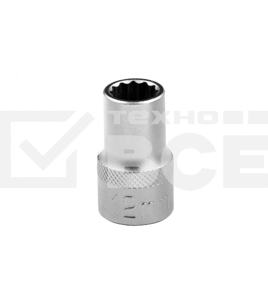 Головка торцевая, 12 мм, 12-гранная, CrV, под квадрат 1/2