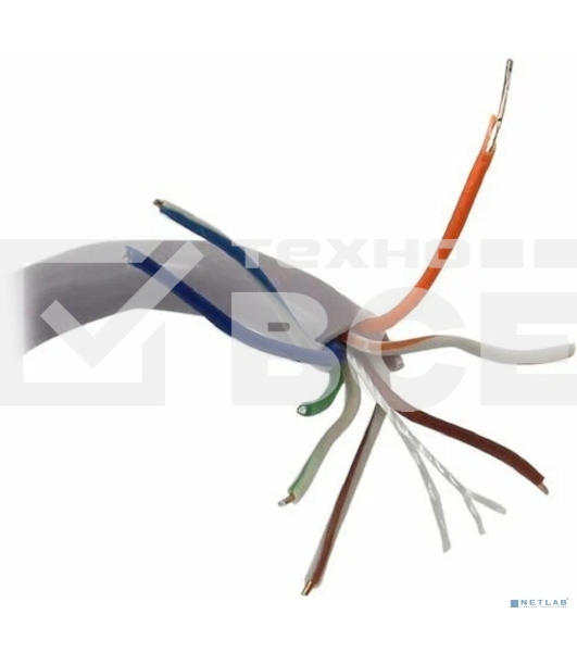 Кабель ExeGate UTP 4 пары кат.5e CCA, 25AWG, бухта 305м, серый, PVC