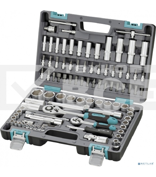 Набор инструментов STELS 141061/2'' 1/4'' CrV пластиковый кейс  94 предм.