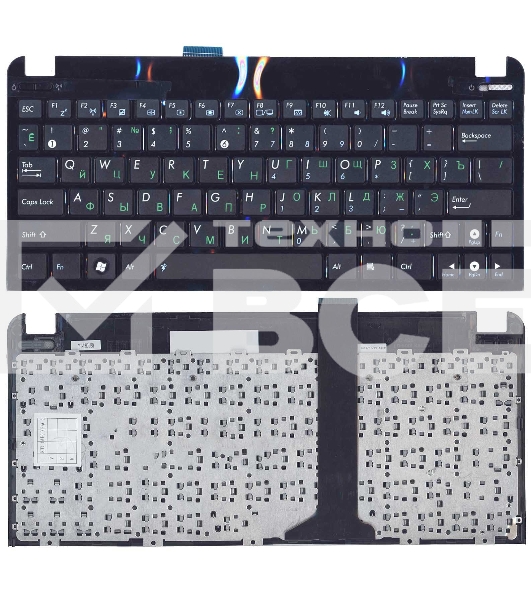 Клавиатура для ноутбука Asus Eee PC 1015 черная с рамкой