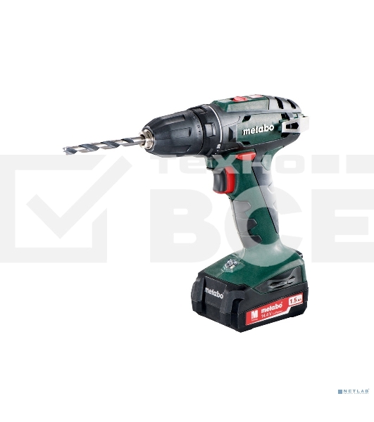 Дрель-шуруповерт аккумуляторная Metabo BS 14.4 602206550, Аккумуляторный, 14.4В, 2 АКБ, Кейс