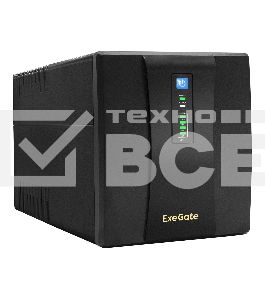 Источник бесперебойного питания ExeGate SpecialPro UNB-1500.LED.AVR.EURO.RJ <1500VA/950W, LED, AVR, 4 евророзетки, RJ45/11, Black>