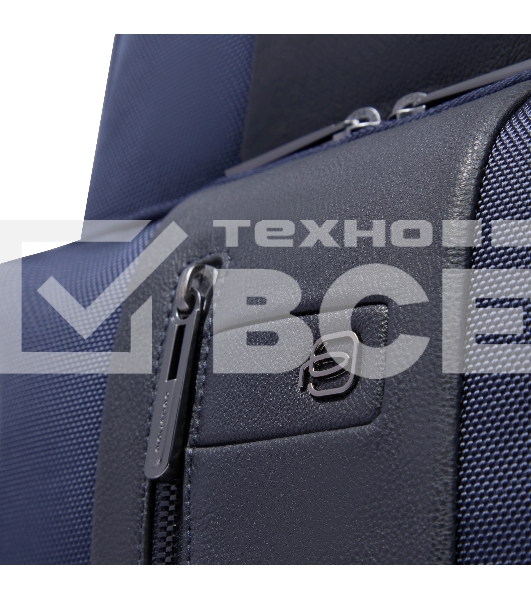 Рюкзак Piquadro Brief2 CA6648BR2/BLU темно-синий нейлон/натур.кожа