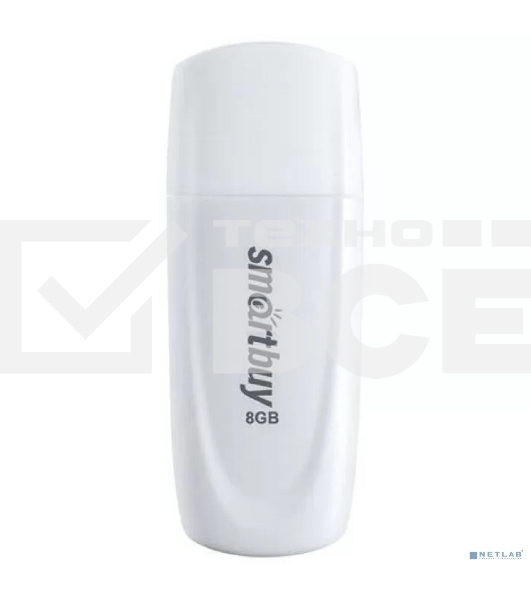 Флешка USB Smartbuy Scout White (SB008Gb2SCW), 8Gb, USB 2.0, R/W 15/8, белый