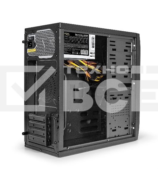Компьютерный корпус Minitower ExeGate QA-412U-UNS350 (mATX, БП UNS350 с вент. 12см, 2хUSB+2хUSB 3.0, аудио, черный)
