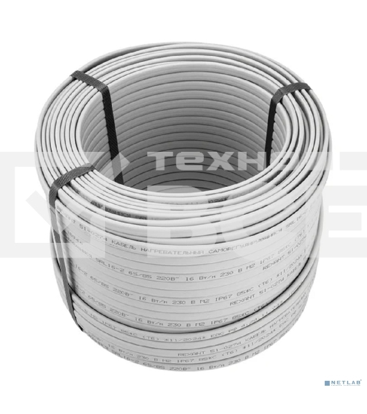 Кабель греющий (нагревательный) саморегулирующийся Rexant SRL16-2, неэкранированный, 16Вт/м, 0,9мм2/105м, бухта 100м