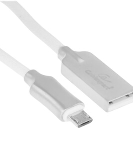 Кабель USB2.0 Cablexpert CC-P-mUSB02W-1.8M, AM/microB, серия Platinum, длина 1.8м, белый, блистер