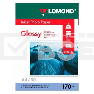 Фотобумага LOMOND Одностороняя Глянцевая 170 г/м2 A4/50л.