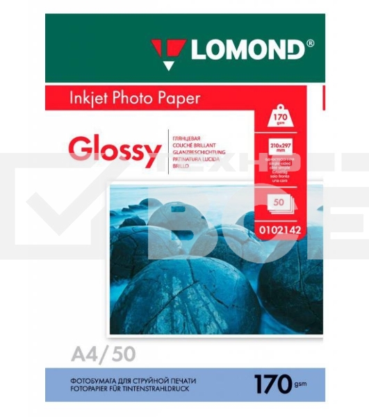 Фотобумага LOMOND Одностороняя Глянцевая 170 г/м2 A4/50л.