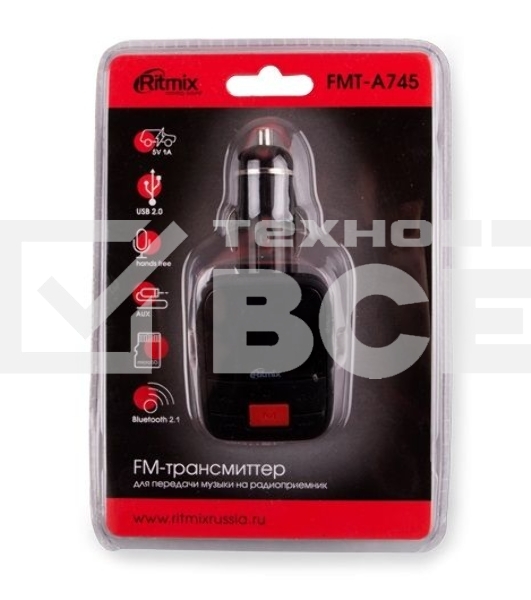 Аксессуар RITMIX FMT-A745Автомобильный FM-трансмиттер