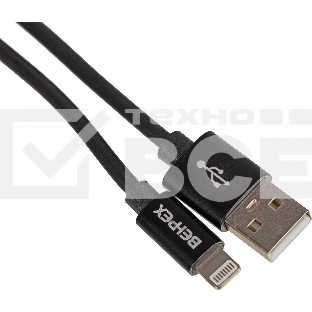 Кабель USB (m)-Lightning (m) 1м черный