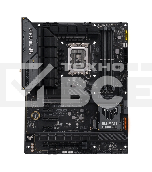 Материнская плата ASUS TUF GAMING Z790-PLUS WIFI, LGA 1700, Intel Z790, 4xDDR5, 4xSATA, 4xM.2, 1xPCIe 5.0 x16, 1xPCIe 4.0 x4, 2xUSB-A 3.2 Gen 2, 4xUSB-A 3.2 Gen 1, 1xUSB-C 3.2 Gen 2, 1xUSB-C 3.2 Gen 2x2, 1x2.5Gb LAN, 5x3.5 мм, 7.1, Standard-ATX