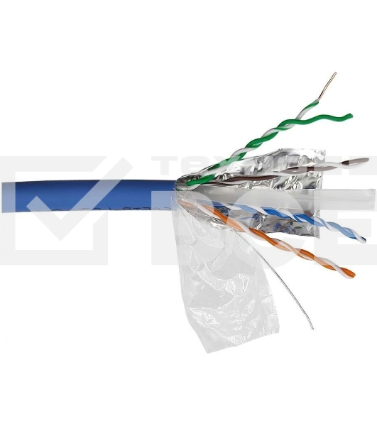 Кабель информационный Lanmaster LAN-6AFTP-LSZH-BL кат.6А F/UTP общий экран 4X2X23AWG LSZH внутренний 305м синий
