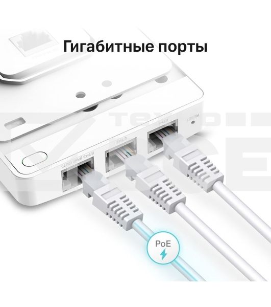 Точка доступа TP-Link AC1200 dual band wall-plate access point, 866Mbps at 5GHz and 300Mbps at 2.4G, 4 Giga LAN port