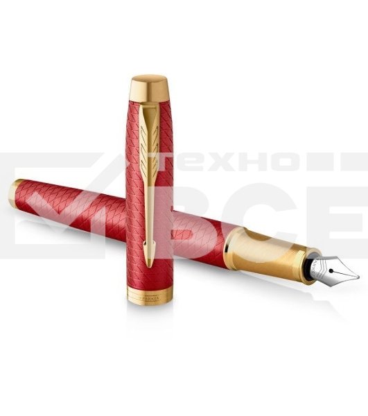 Ручка перьевая Parker IM Premium F318 (CW2143650) Red GT F сталь нержавеющая подар.кор.
