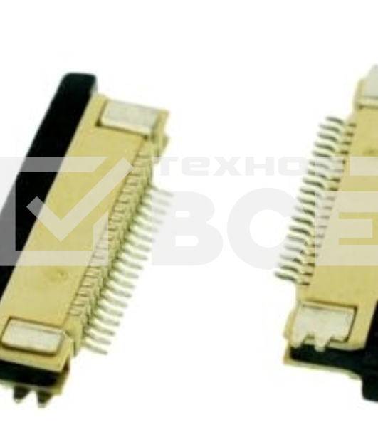 Разъем FPC  Half Coverage Bottom Contact 1.0K-BX-20PWB 20 pin высота 2мм шаг 1мм