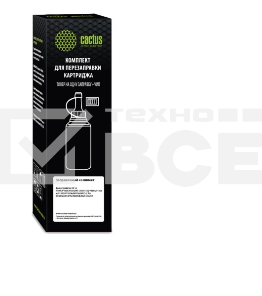 Тонер Cactus CS-RK-CE285A черный туба 85гр. с чипом для принтера HP LJ P1005/M1120/P1606w; Pro M125nw/M127fw/