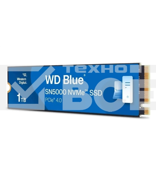 Накопитель SSD Western Digital WD Blue SN5000, 1Tb, PCIe 4.0 x4, M.2 2280, NVMe, R/W 5150/4900