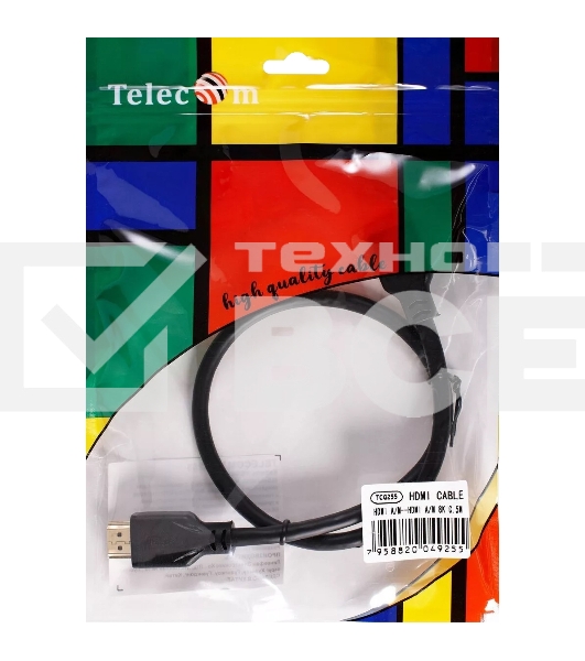 Кабель HDMI 19M/M,ver. 2.1, 8K@60 Hz 0.5m Telecom/VCOM <TCG255-0.5M>