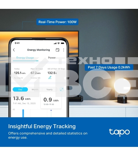 Умный сетевой фильтр TP-Link Mini Smart Wi-Fi Plug, Energy Monitoring, Matter