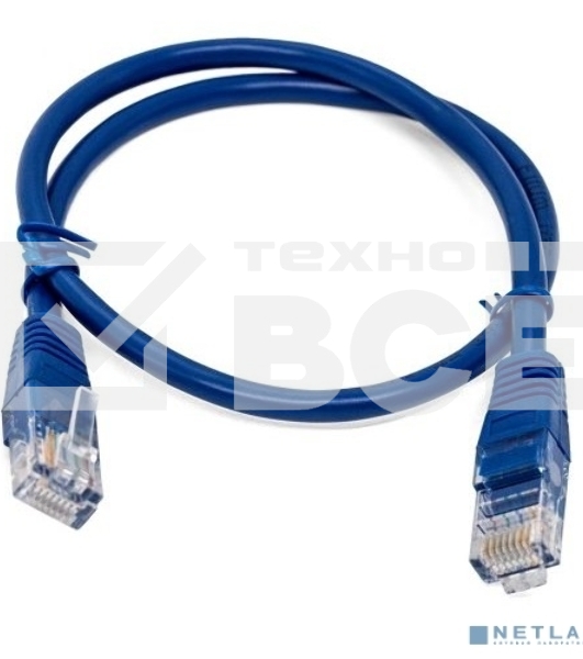 Кабель патч-корд, Filum FL-U6-0.5M-BL U/UTP 6 cat. 0.5м, 26AWG(7x0.16 мм), омедненный алюминий (CCA), PVC, синий