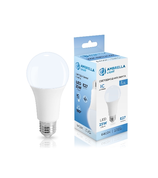 Лампа светодиодная 652506 LED A65 25W IC E27 6400K 175-265V