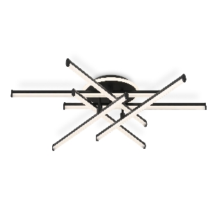 Потолочный светодиодный светильник Ambrella light FL6252 BK черный 97W 3000K-6400K 805*760*170 (ПДУ ИК)