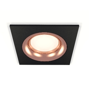 Комплект встраиваемого светильника Ambrella light XC7632006 SBK/PPG черный песок/золото розовое полированное MR16 GU5.3 (C7632, N7015)