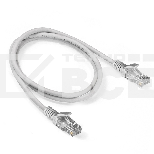 Патч-корд ExeGate EX286381RUS UTP-RJ45-RJ45-5e-1M-LSZH-GY, UTP, cat.5e, LSZH, 1м, серый