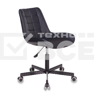 Кресло компьютерное Бюрократ CH-350M/BLACK без подлокотников, черный, искусст.кожа/ткань, крестовина хром