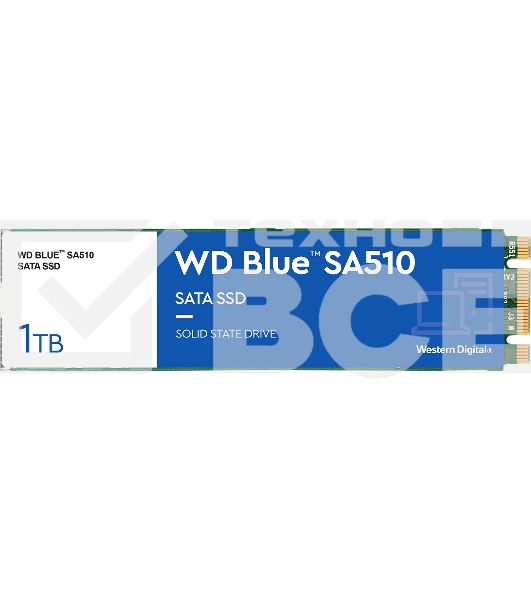 Накопитель SSD WD Blue SA510 WDS500G3B0B, 500Gb, SATA III, M.2 2280, R/W 560/510