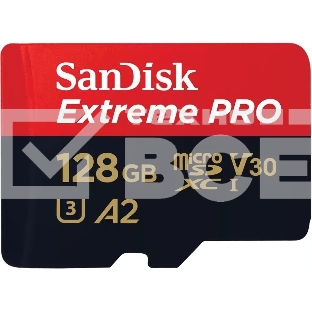 Карта памяти SanDisk Extreme Pro с адаптером microSD UHS I Card 128GB for 4K Video on Smartphones, Action Cams & Drones 200MB/s Read, 90MB/s Write, Lifetime Warranty