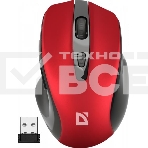 Мышь беспроводная Defender Prime MB-053 красный, 1600 dpi, радиоканал, USB, кнопки - 6, фото 1