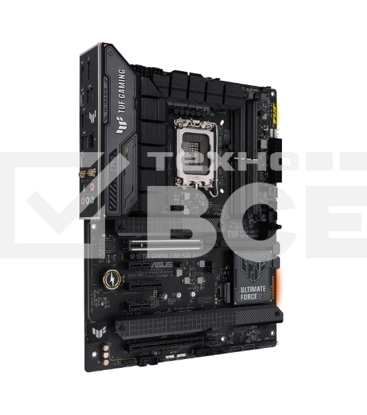 Материнская плата ASUS TUF GAMING Z790-PLUS WIFI, LGA 1700, Intel Z790, 4xDDR5, 4xSATA, 4xM.2, 1xPCIe 5.0 x16, 1xPCIe 4.0 x4, 2xUSB-A 3.2 Gen 2, 4xUSB-A 3.2 Gen 1, 1xUSB-C 3.2 Gen 2, 1xUSB-C 3.2 Gen 2x2, 1x2.5Gb LAN, 5x3.5 мм, 7.1, Standard-ATX