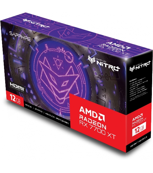 Видеокарта Sapphire PCI-E 4.0 11335-02-20G NITRO+ RX 7700 XT GAMING OC AMD Radeon RX 7700XT 12288Mb 192 GDDR6 2276/18000 HDMIx2 DPx2 HDCP Ret