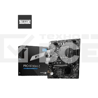 Материнская плата MSI PRO B760M-E, LGA 1700, Intel B760, 2xDDR5, 4xSATA, 1xM.2, 1xPCIe 4.0 x16, 1xPCIe 4.0 x1, 1xHDMI, 1xVGA, 1x1Gb LAN, 2xUSB-A 3.2 Gen 1, 4xUSB-A 2.0, 3x3.5 мм, 7.1, mATX