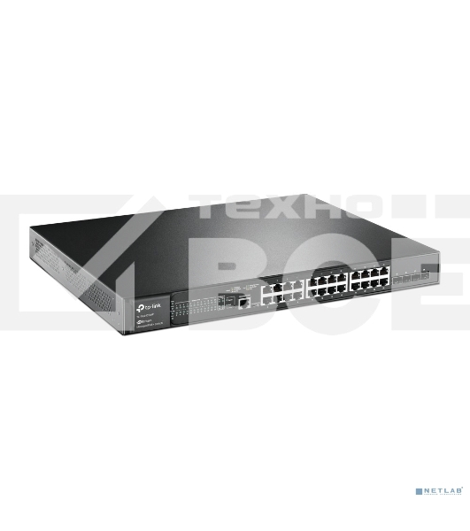 Коммутатор JetStream 28-port Gigabit L2+ Managed Switch with 24-port PoE+, PoE budget up to 384W, support SDN